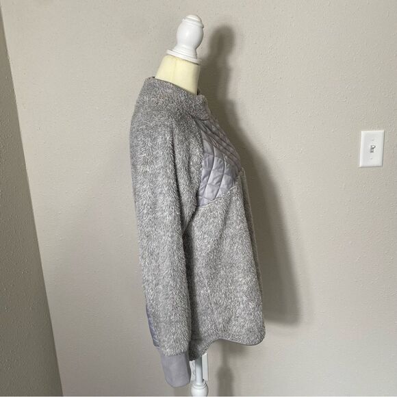 Eden Ruth Gray Quilted Fleece Pullover Sweatshirt Women's Size Large - Picture 2 of 16